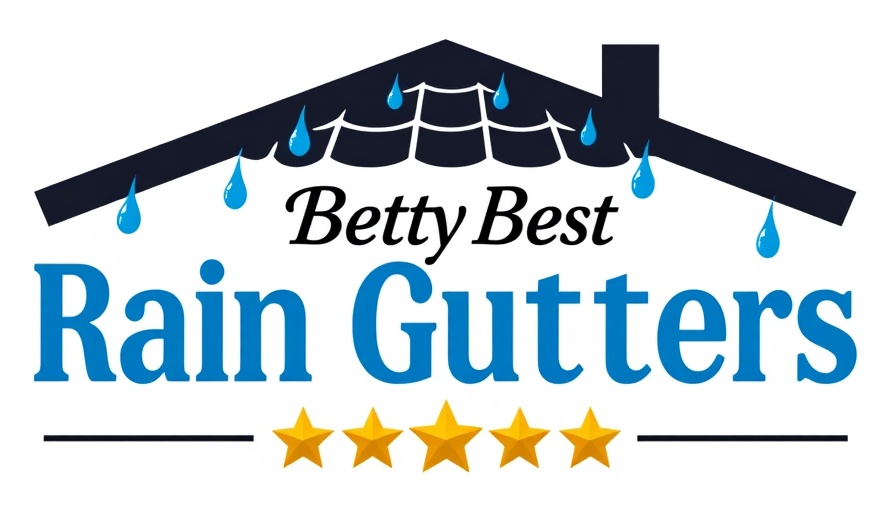 Logo design for Betty's Best Rain Gutters with roof and stars.