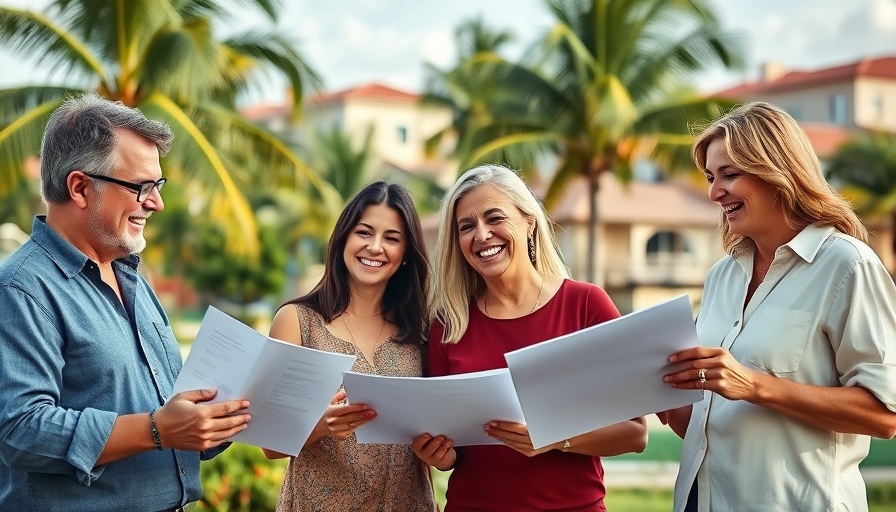 Happy group discussing home roof installation in Naples.