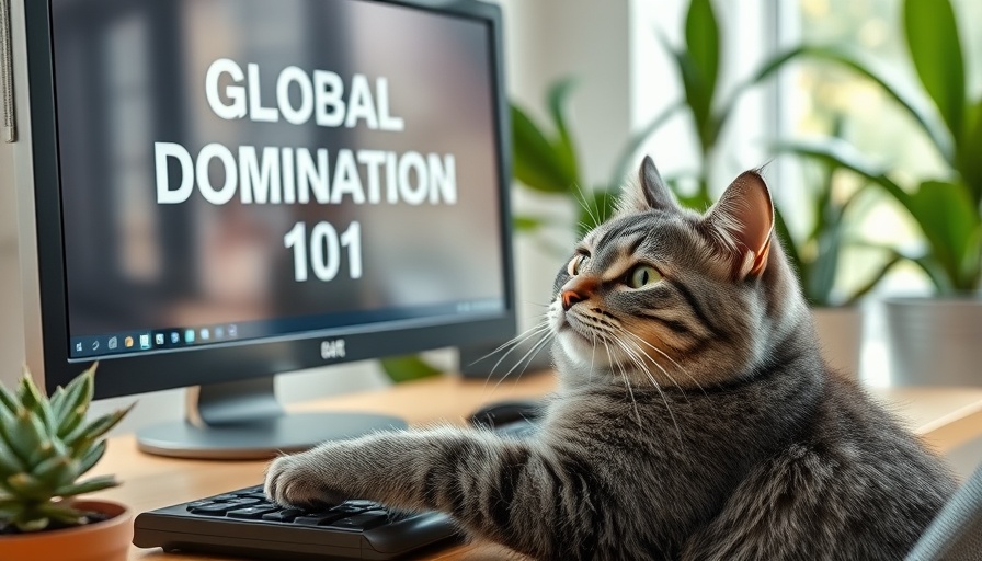 Curious cat interacting with computer screen in home office.
