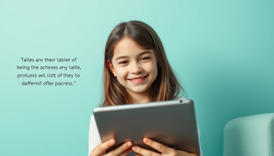 Smiling girl with tablet, best tablets for students 2025.
