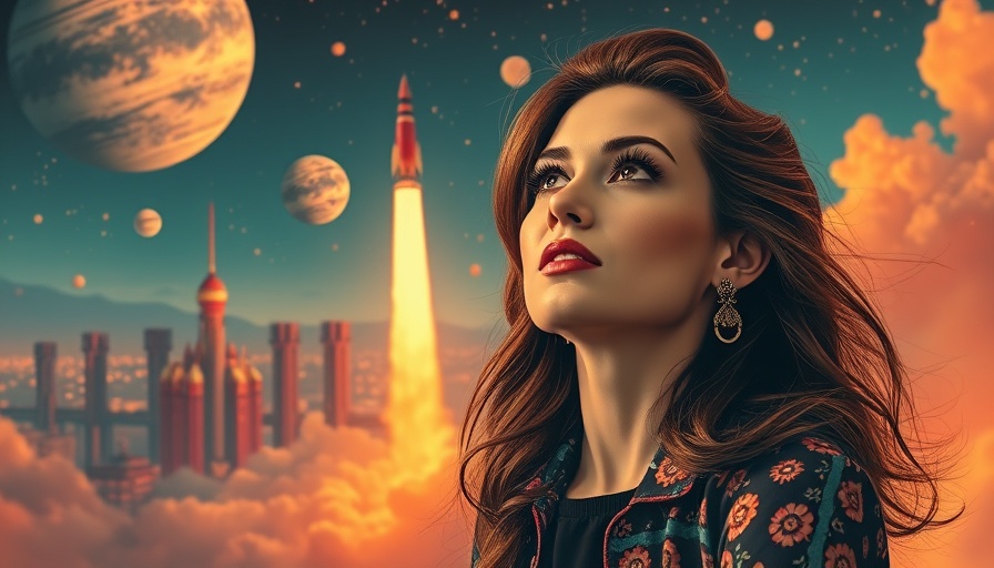 Retro-futuristic confident woman illustration with rocket, investment strategy insights.