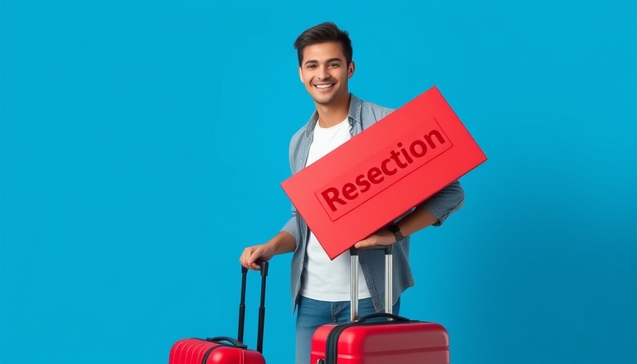 Man holding a rejected carry-on bag, popular carry-on bags airlines reject, against a blue background.