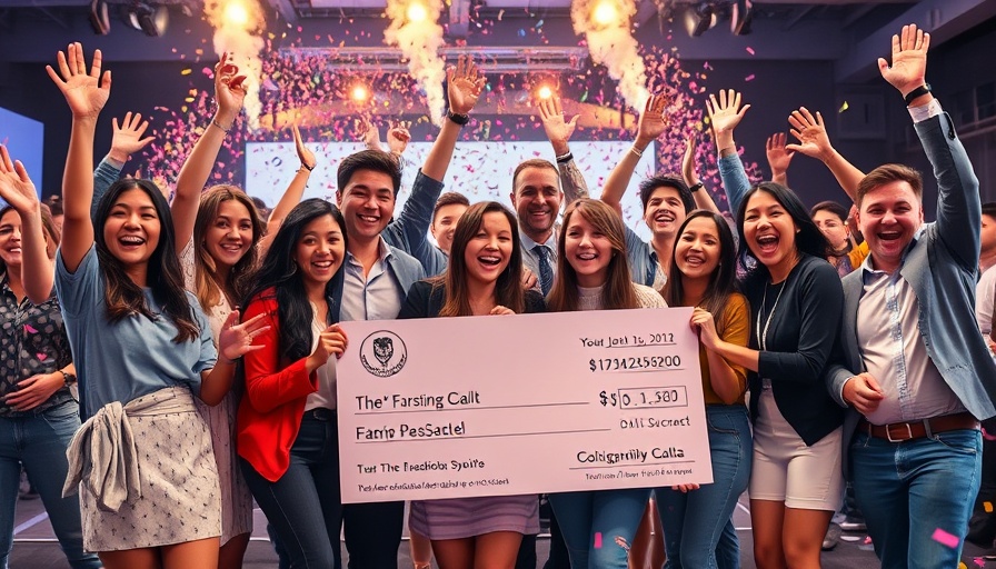 Joyful professionals celebrate winning 2025 Startup Battlefield 200 event.