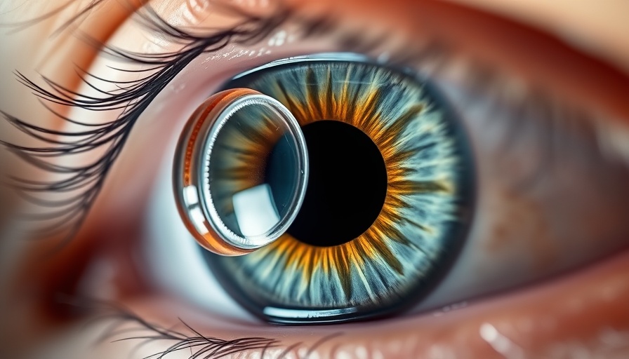 Microstent for glaucoma treatment in detailed human eye macro shot.