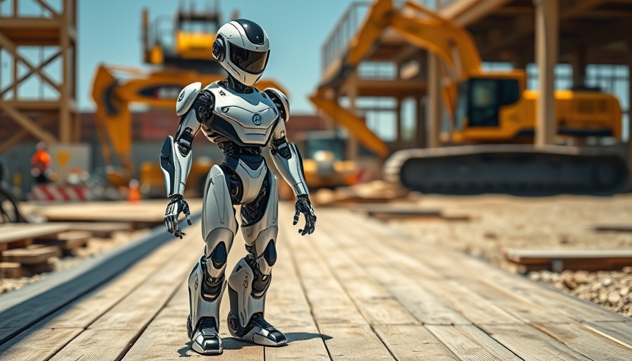 Advanced robot at a construction site representing robotics startup valuation.