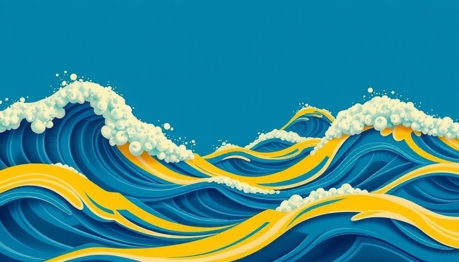 Historical fiction mystery book cover with abstract waves.