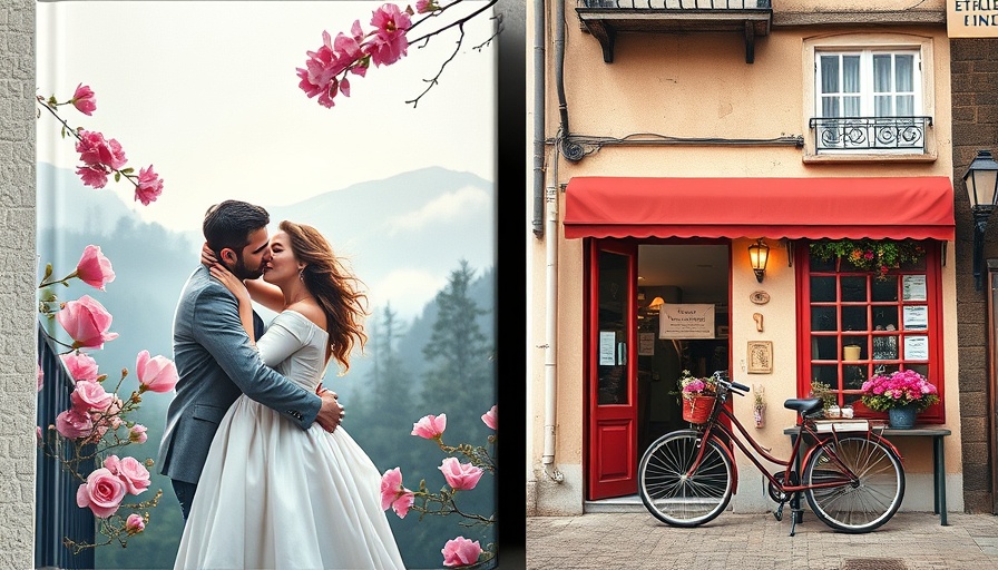 Romantic and European-themed book covers with contrasting scenes.