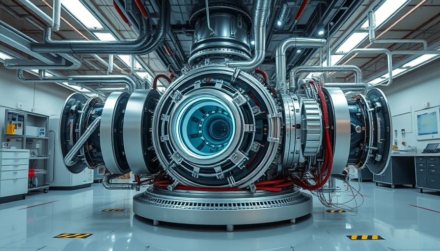 General Fusion machinery in research facility, showcasing advanced technology.
