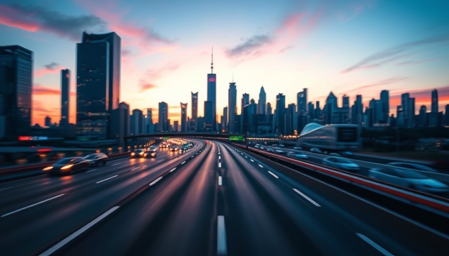 Futuristic cityscape showcasing edge computing potential.