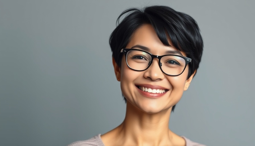 Smiling woman with glasses in floral blouse, Delaware Public Employees context.