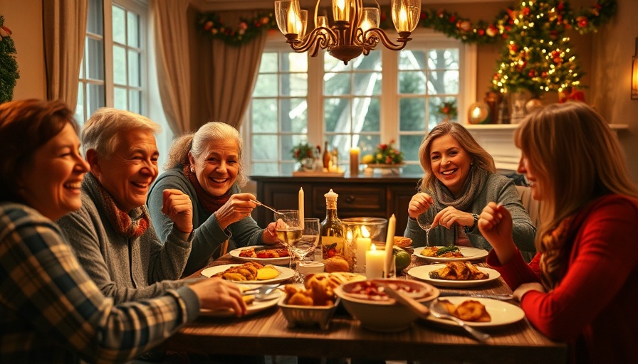 Family enjoying Minnesota lutefisk traditions in cozy dining room.