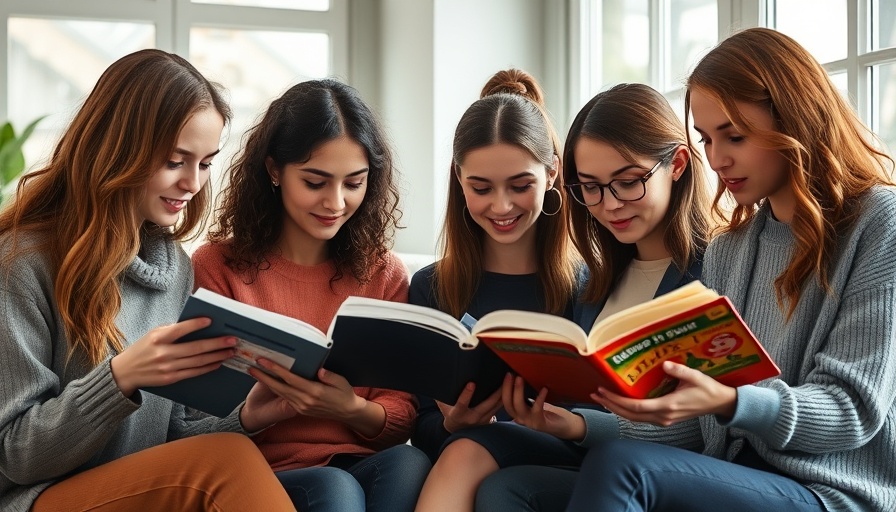 Diverse group of young women reading, representing 'reading diversely in 2025'.
