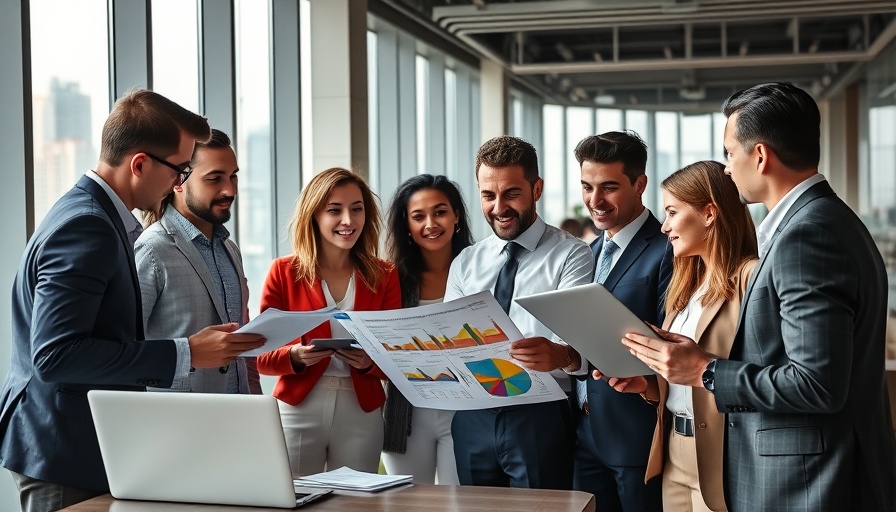 Professionals discuss digital agency advantages in modern office.