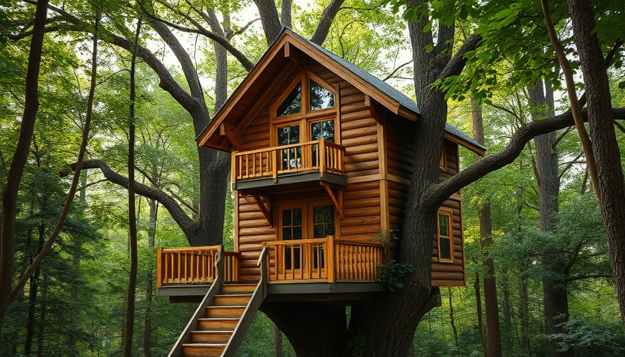 The Quist treehouse hotel nestled in lush green forest.