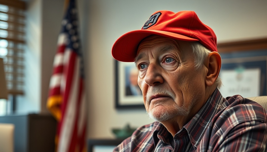 Older man in office setting with thoughtful expression, highlighting government control over Intel theme.