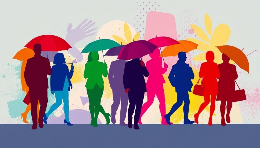 Abstract illustration of 2025 tech layoffs with colorful silhouettes