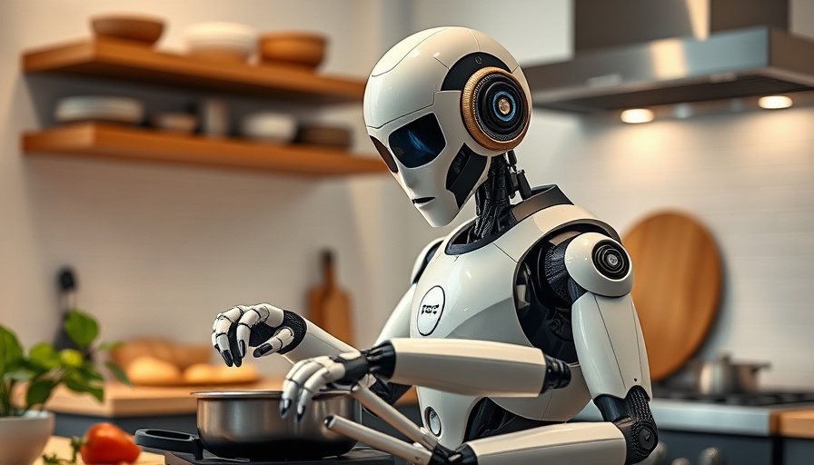 Galaxea AI humanoid robot cooking in modern kitchen.