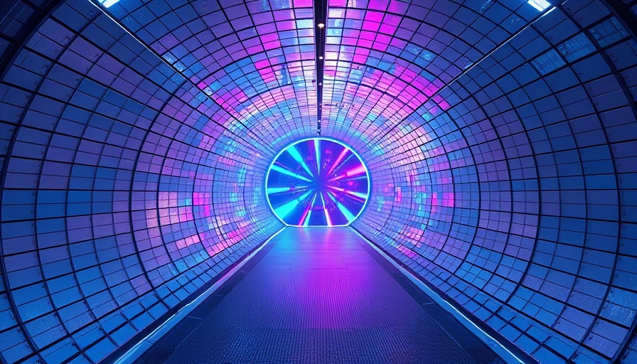 Futuristic tunnel representing energy flow in fusion startups.