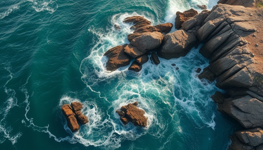 Stunning Cabo coastline with crashing waves.