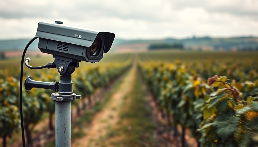 Orchard Robotics AI Technology monitoring vineyard rows.