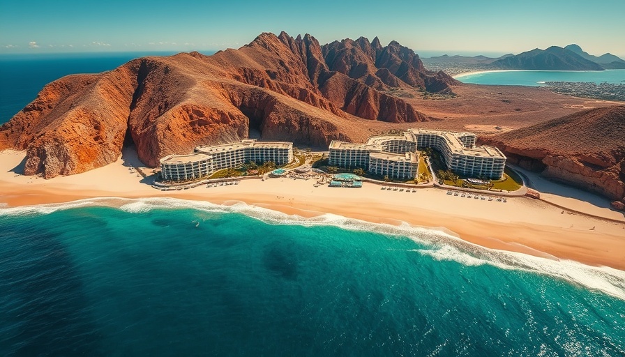 Aerial view of Los Cabos hotels showcasing earthquake safety features
