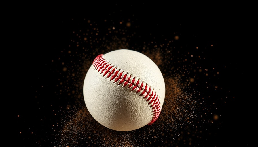 Baseball impact with dust scattering, symbolizing greatest events in baseball history.