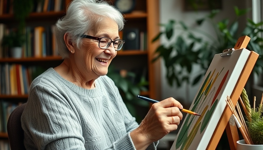 Senior woman painting, showcasing eye health for aging well