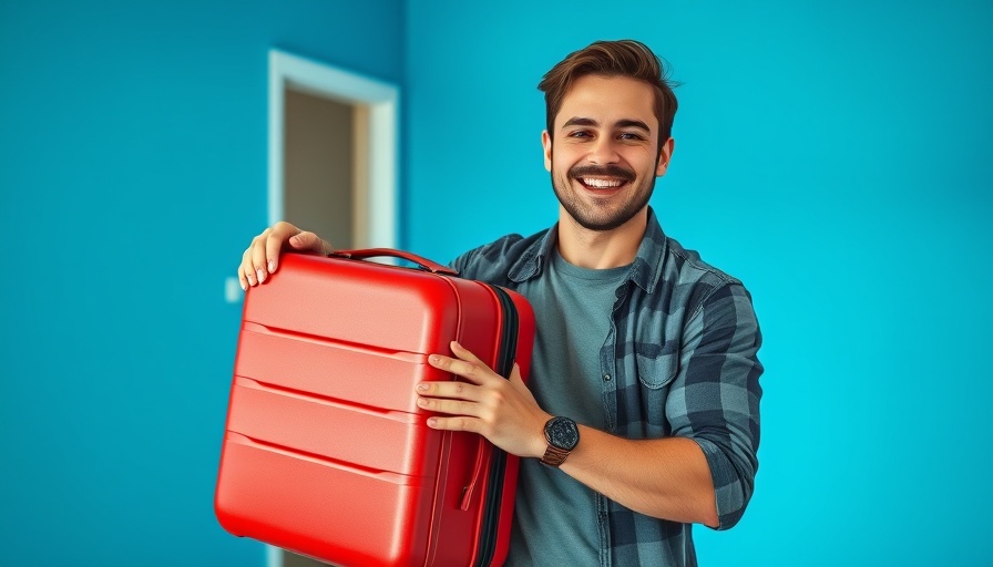 Noble All-in-One Carry-On displayed by smiling man.