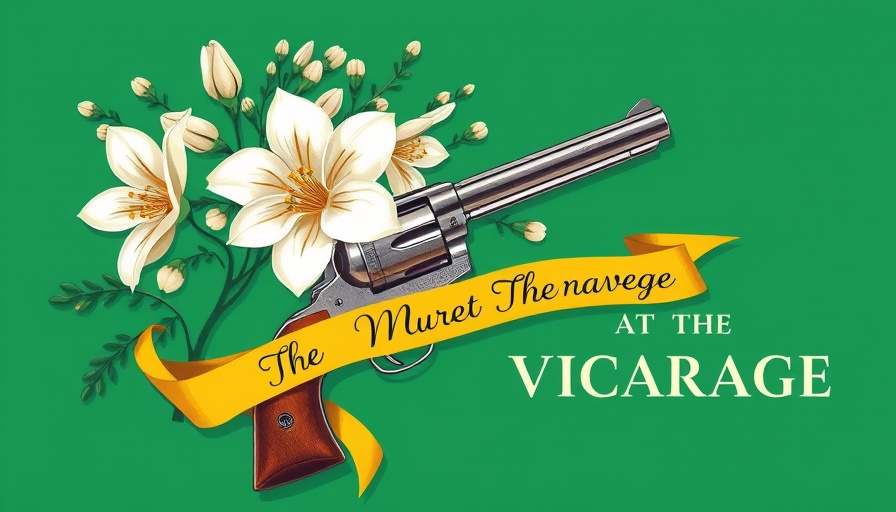 Vibrant book cover illustration with flowers and mystery elements.