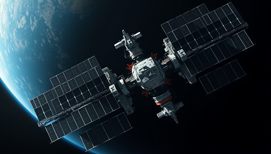 Space station orbiting Earth, highlighting space travel effects.