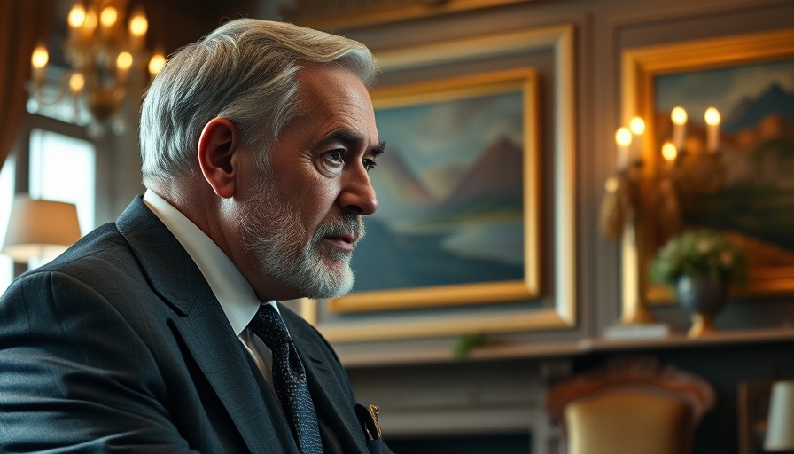 Distinguished man discussing in luxurious office, symbolizing business growth capital.