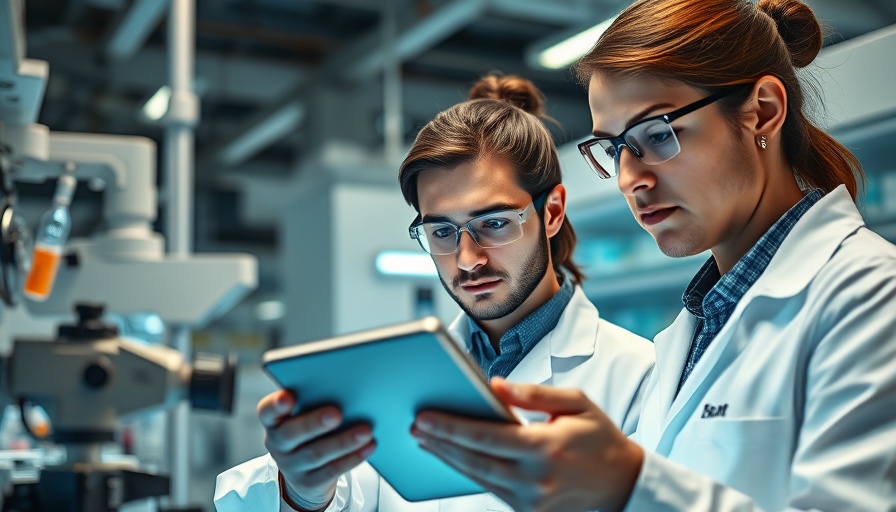 Scientists in a pharmaceutical lab discussing pharma supply chain localization.