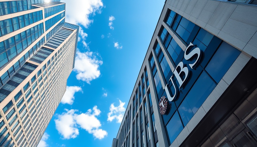 UBS building facade under bright sky, hinting at potential move to US.