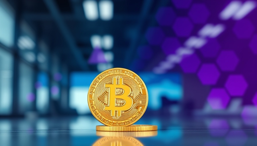 Bitcoin coin representing business growth capital in modern office setting.