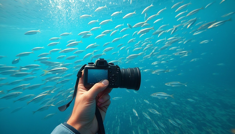 Underwater filming during Cabo vacation planning, capturing marine life.