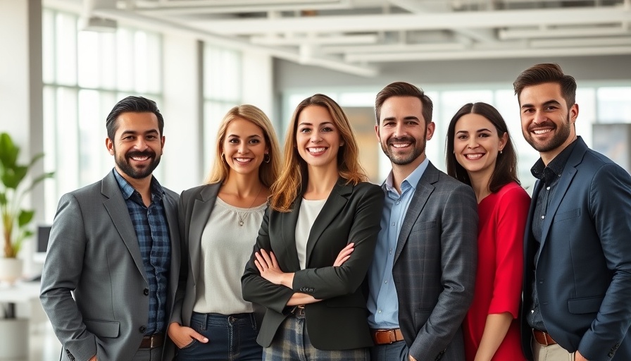 Diverse team of young professionals in an office, symbolizing teamwork.