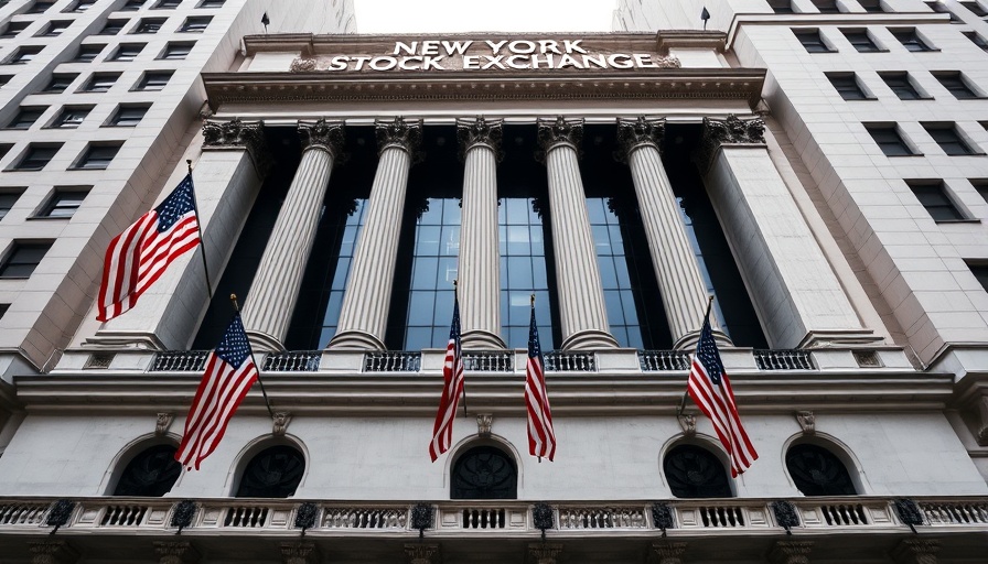 New York Stock Exchange facade with flags highlighting business growth.
