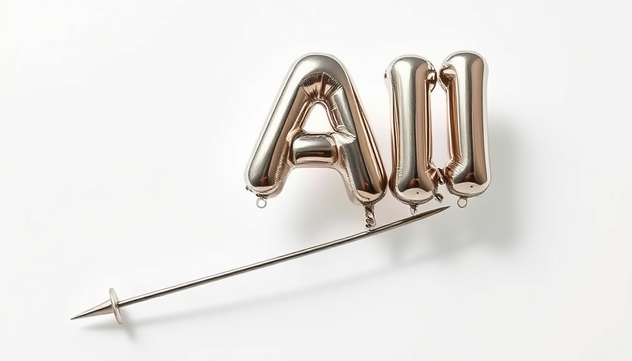 AI bubble investment trends symbolized by fragile balloon and pin.