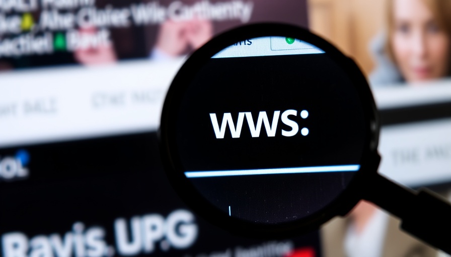 Close-up magnifying glass on website URL, business growth capital in context.