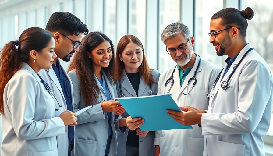 Healthcare professionals reviewing document on EMPI technologies in data management.