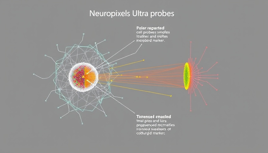 Neuropixels Ultra probes diagram illustrating cell interaction.