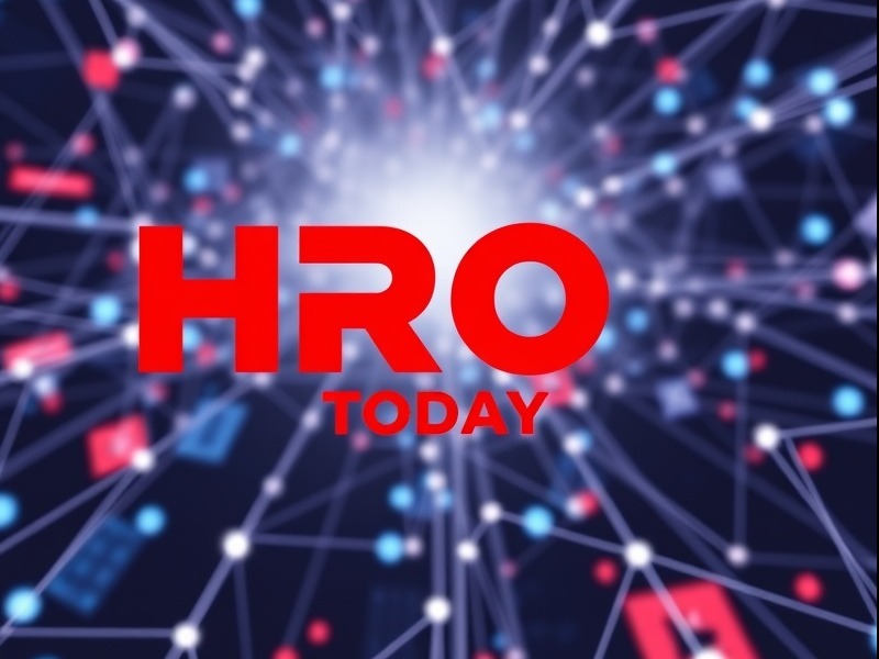 Bold red HRO Today logo on white background Add some borders, and center the words.