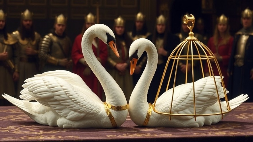 Mass knighting ceremony in Medieval England featuring swans as symbols of loyalty.