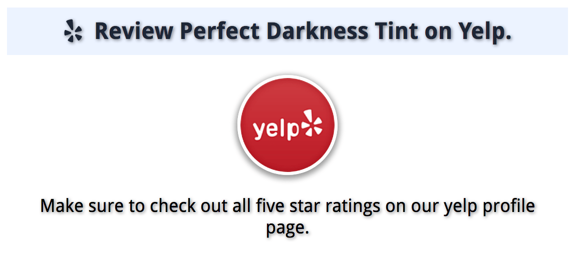 About Perfect Darkness Tint on Yelp