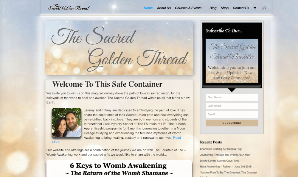 The Sacred Golden Thread WEBSITE DEVELOPMENT