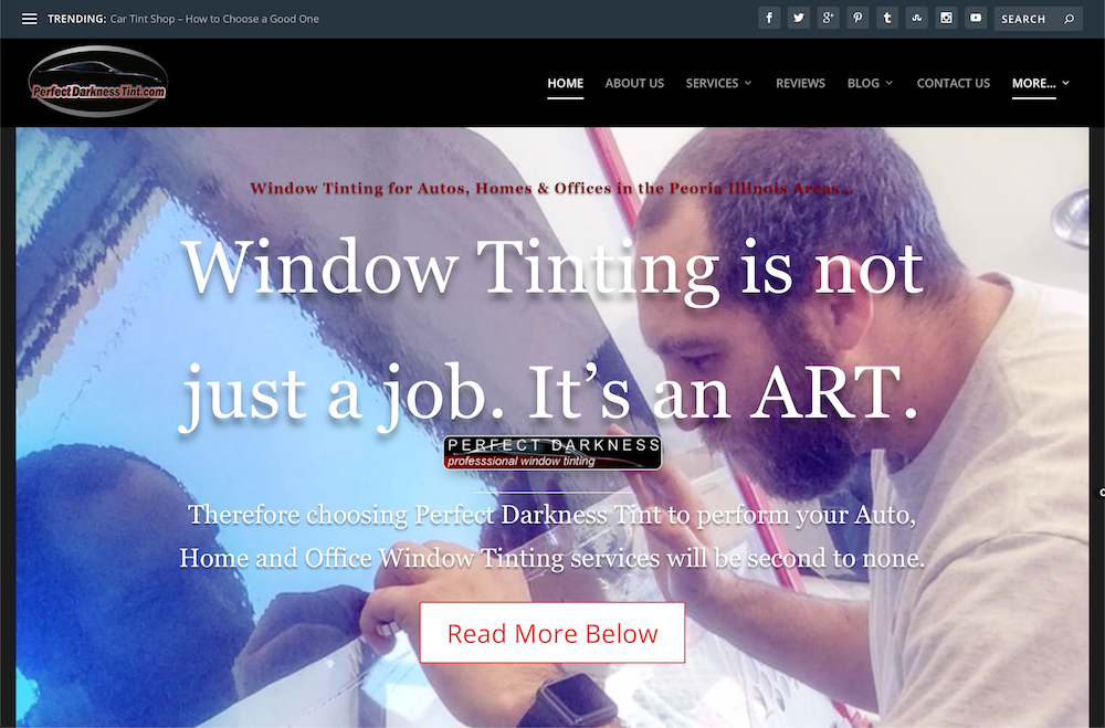 Perfect Darkness Tint WEBSITE DESIGN