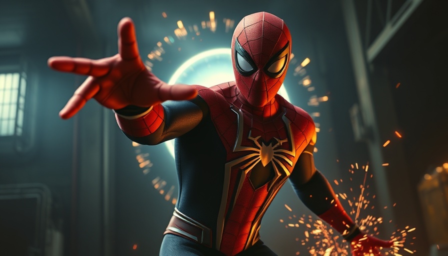Spider-man in front of a glowing portal, Avengers: Doomsday.