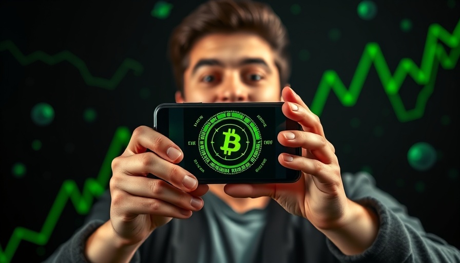 Excited person showcasing crypto phases on smartphone.