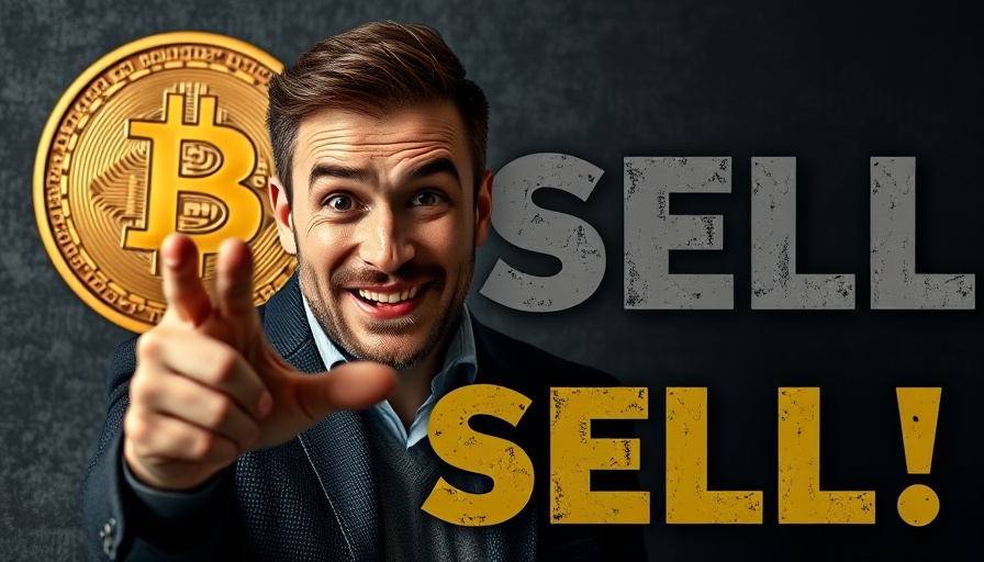 Should You Sell Your Crypto This May: Man gesturing with Bitcoin symbol.