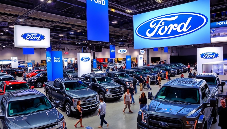 Ford auto display as company suspends 2025 guidance